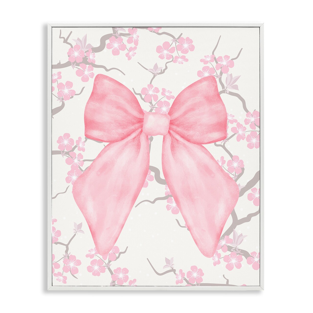 Stupell Industries Cherry Blossom & Ribbon Framed Giclee, design by Jesse Keith